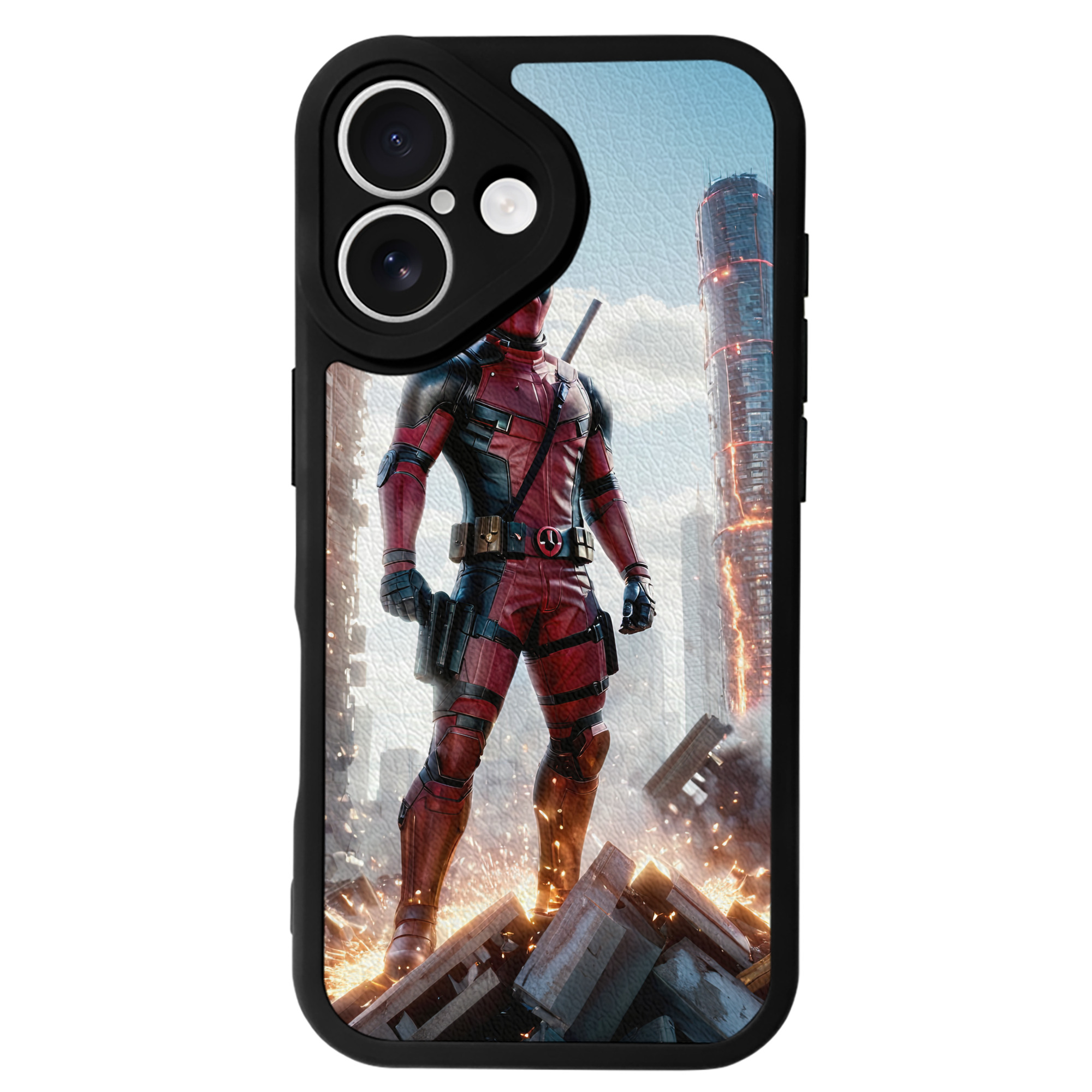 （画像用） Deadpool デッドプール 【iPhone 16シリーズ対応】シリコンスマホケース（レザー調） 材質：シリコン